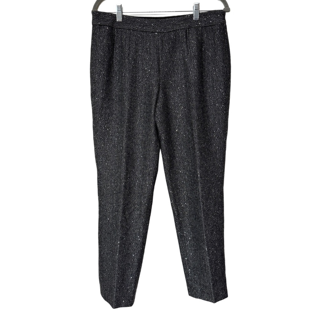 {Talbots} Short Wool Blend Holiday Christmas Sequin Straight Leg Dress Pants